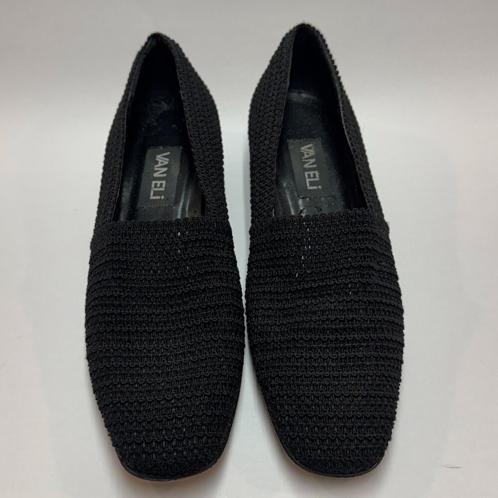 VANELI Women's 8.5 Narrow Black Knit Flat Loafer